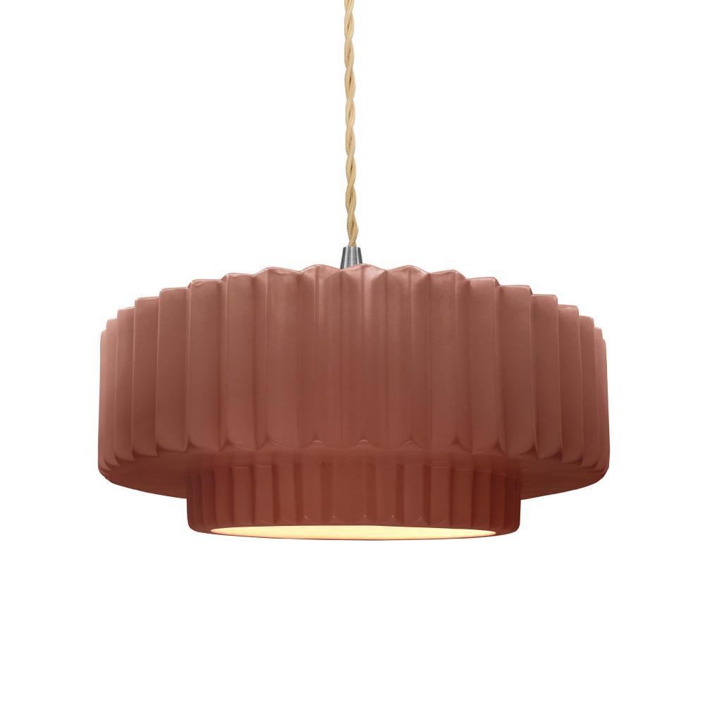 Medium Tier Pleated LED Pendant