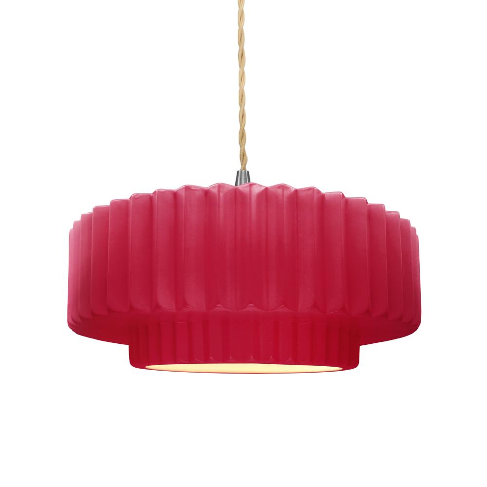 Medium Tier Pleated LED Pendant