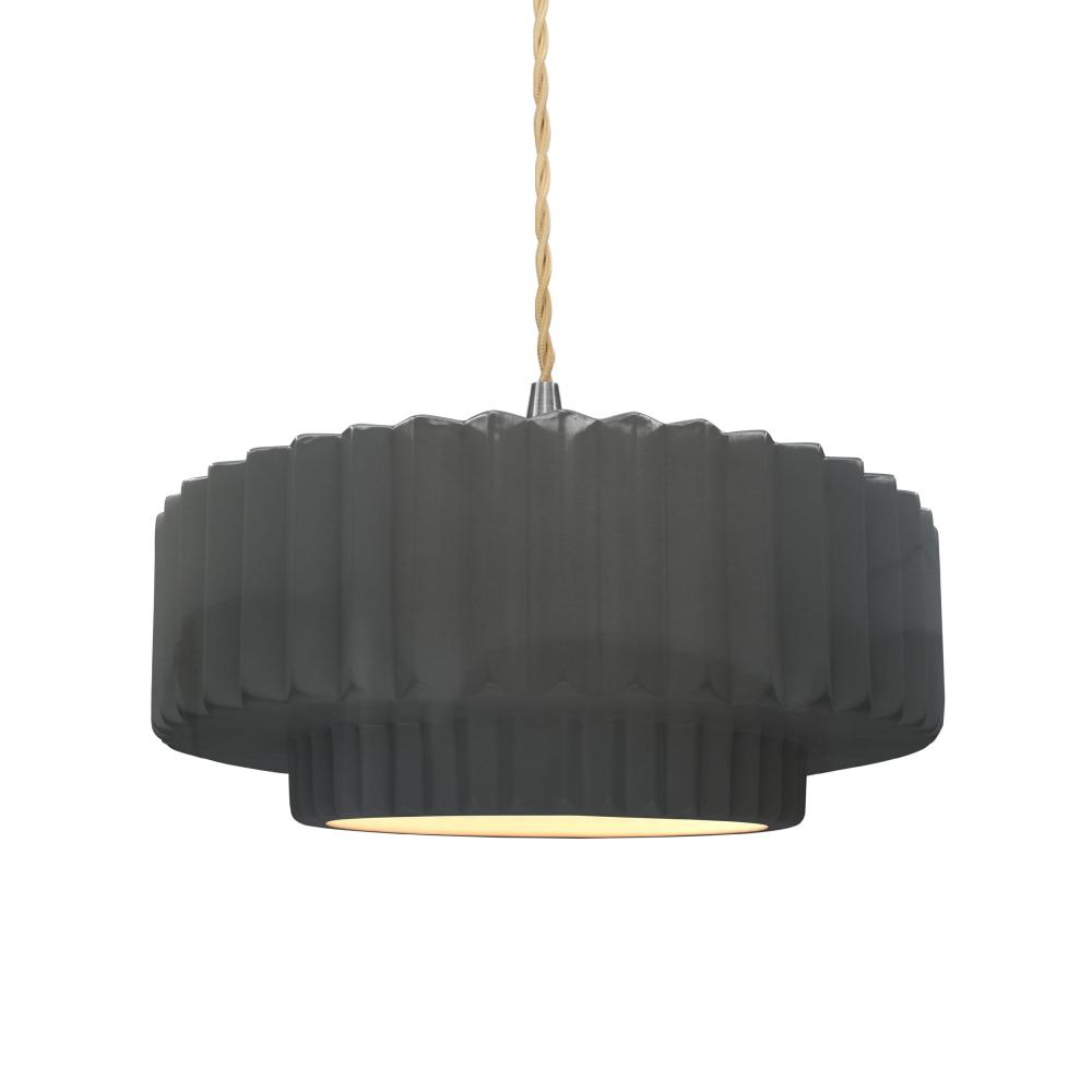 Medium Tier Pleated LED Pendant