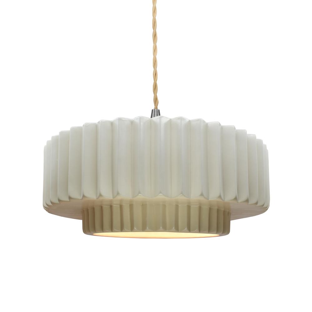 Medium Tier Pleated LED Pendant