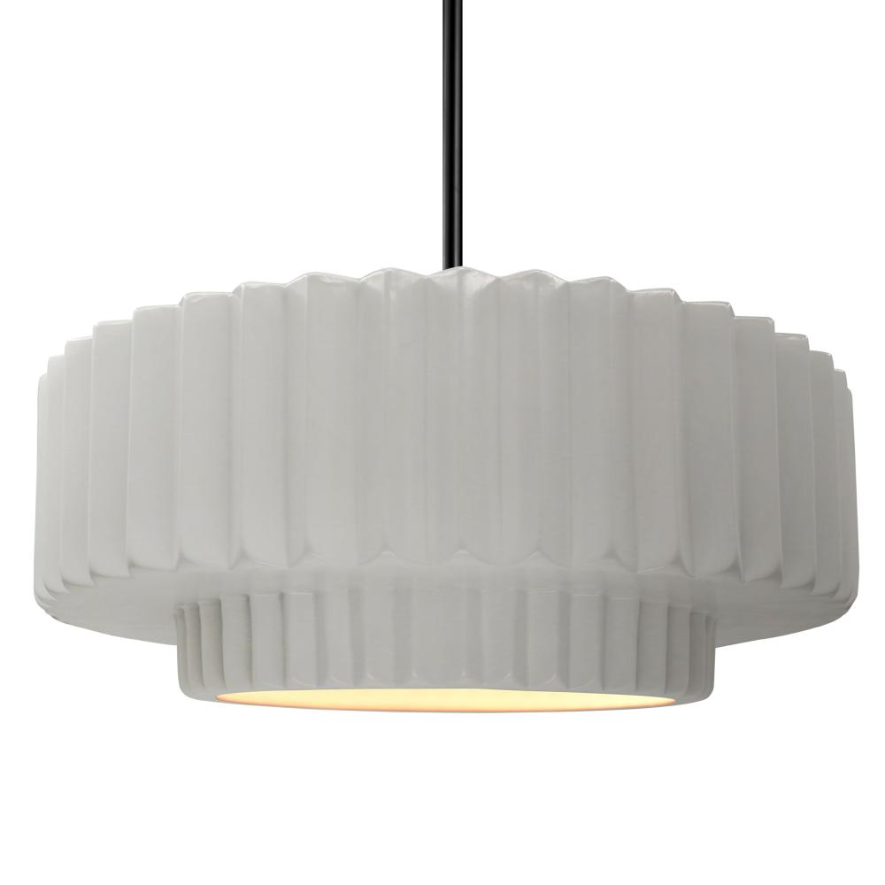 Large Tier Pleated LED Pendant