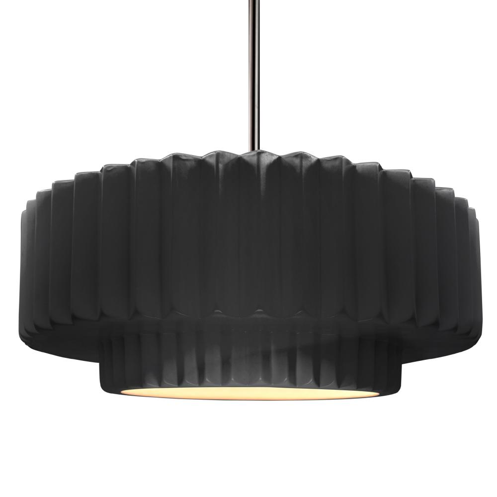 Large Tier Pleated LED Pendant