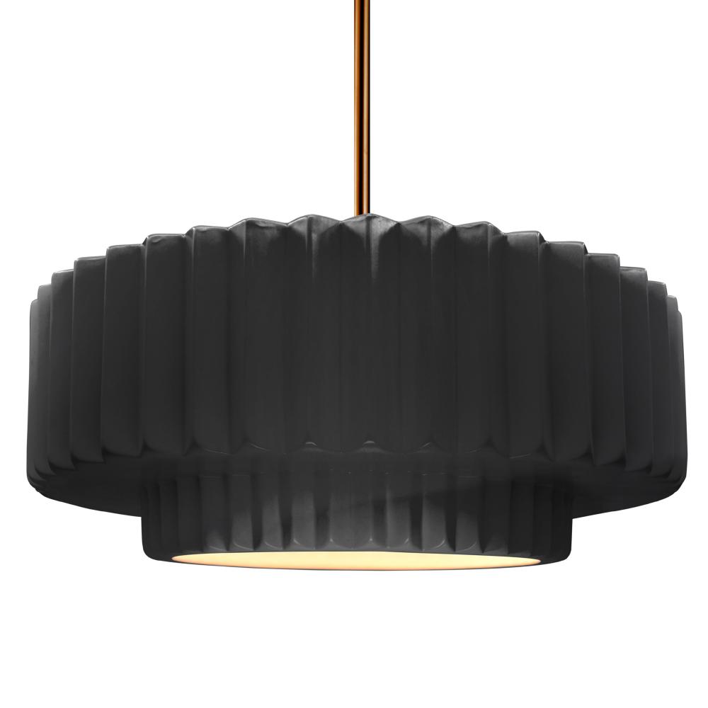 Large Tier Pleated LED Pendant