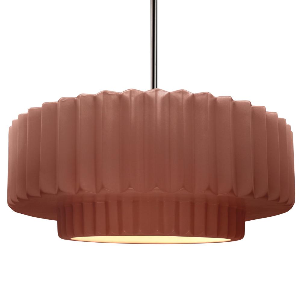 Large Tier Pleated LED Pendant