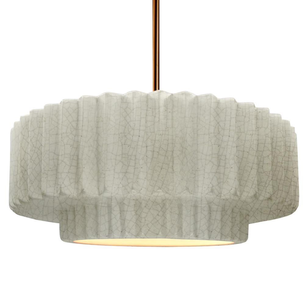 Large Tier Pleated LED Pendant