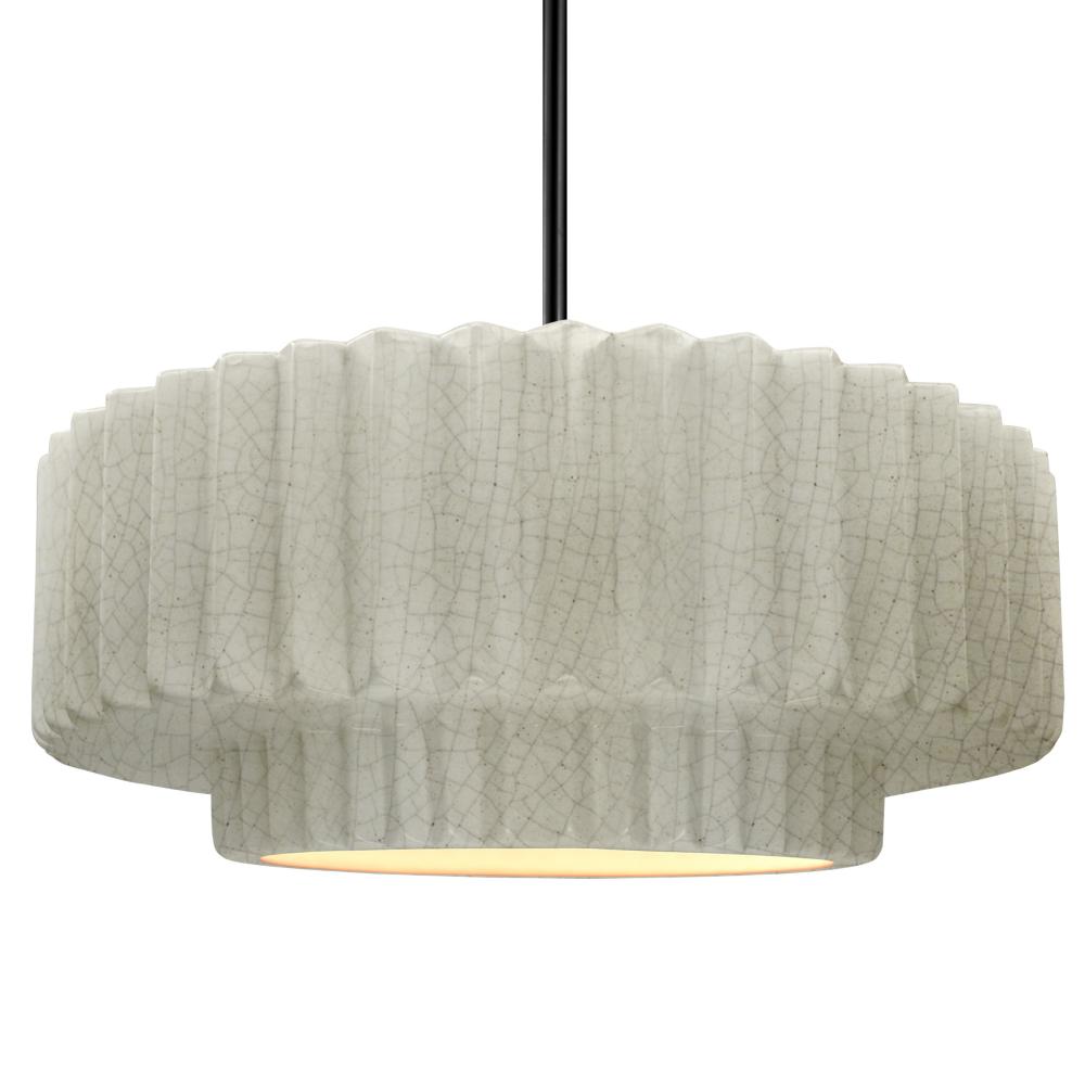 Large Tier Pleated LED Pendant