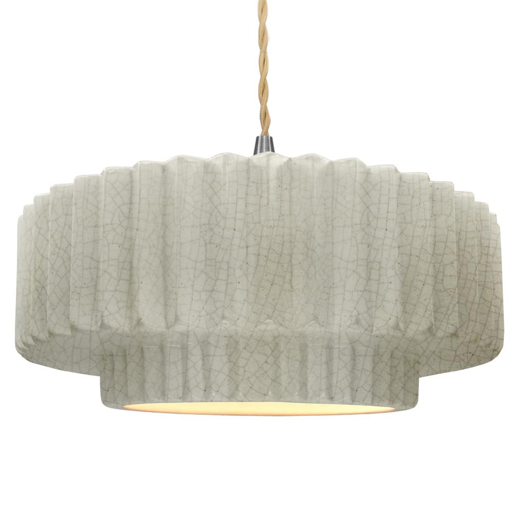 Large Tier Pleated LED Pendant