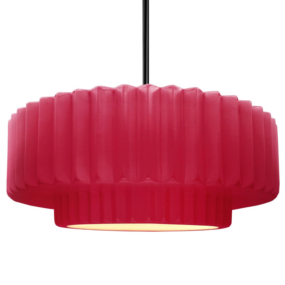 Large Tier Pleated LED Pendant