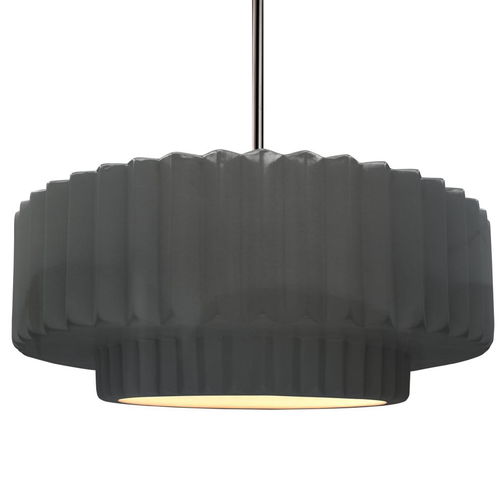 Large Tier Pleated 1-Light Pendant