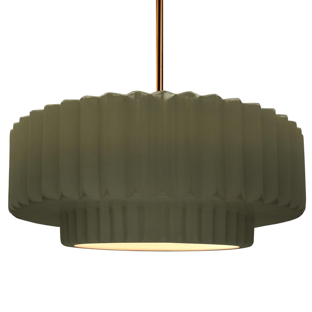 Large Tier Pleated LED Pendant