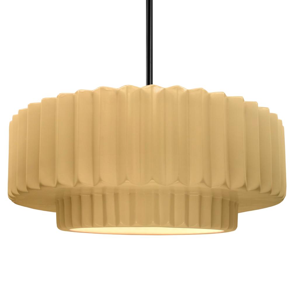 Large Tier Pleated LED Pendant