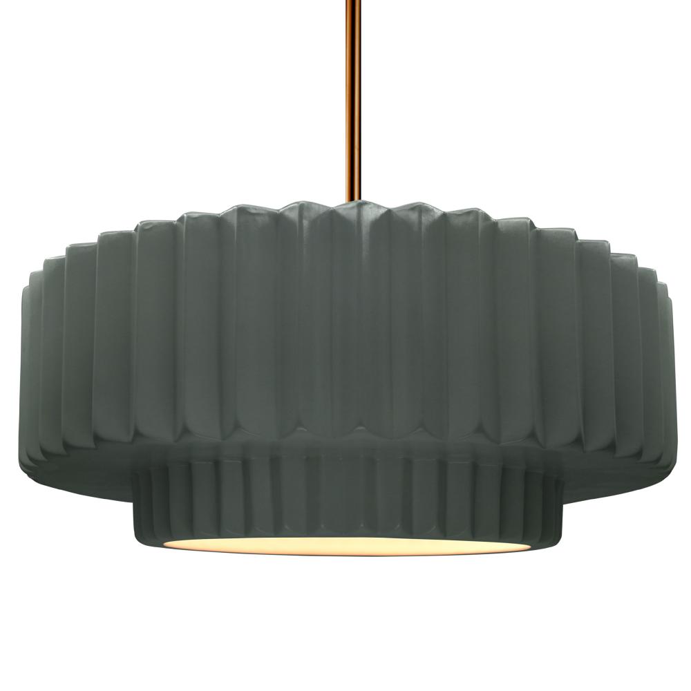 Large Tier Pleated LED Pendant