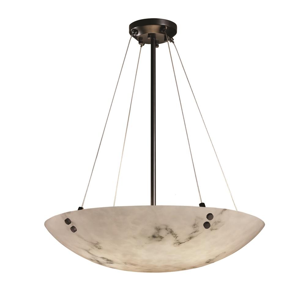 60&#34; LED Pendant Bowl w/ Pair Cylindrical Finials