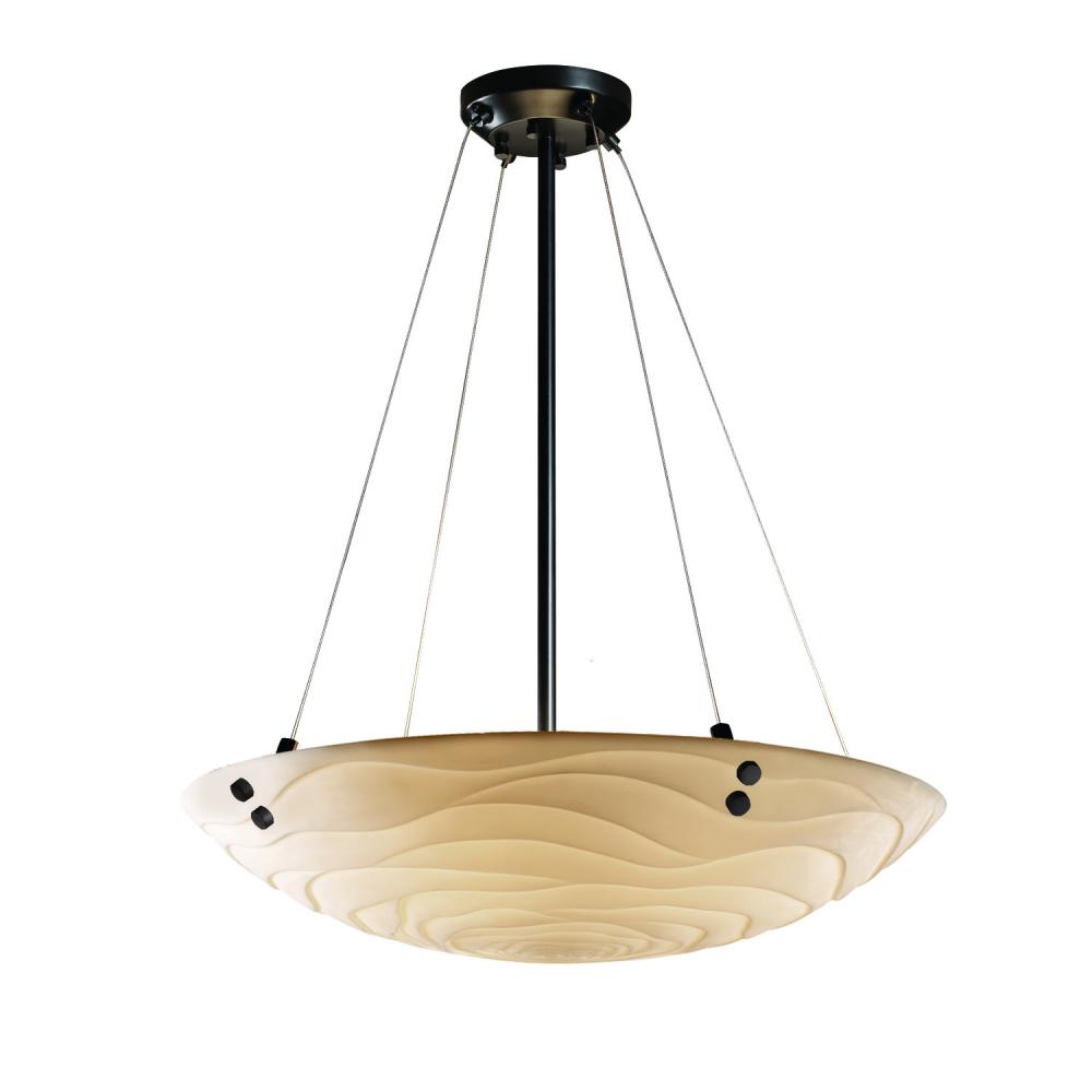 48&#34; LED Pendant Bowl w/ PAIR CYLINDRICAL FINIALS