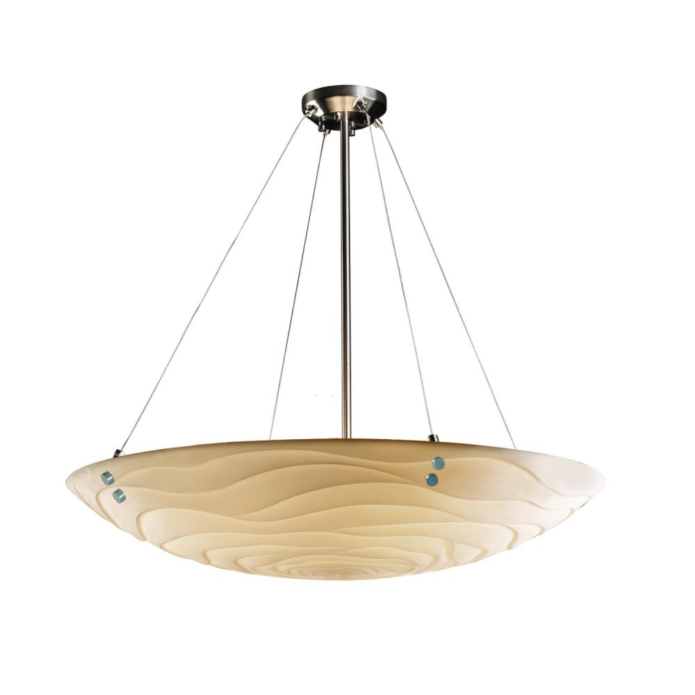 48&#34; LED Pendant Bowl w/ PAIR CYLINDRICAL FINIALS