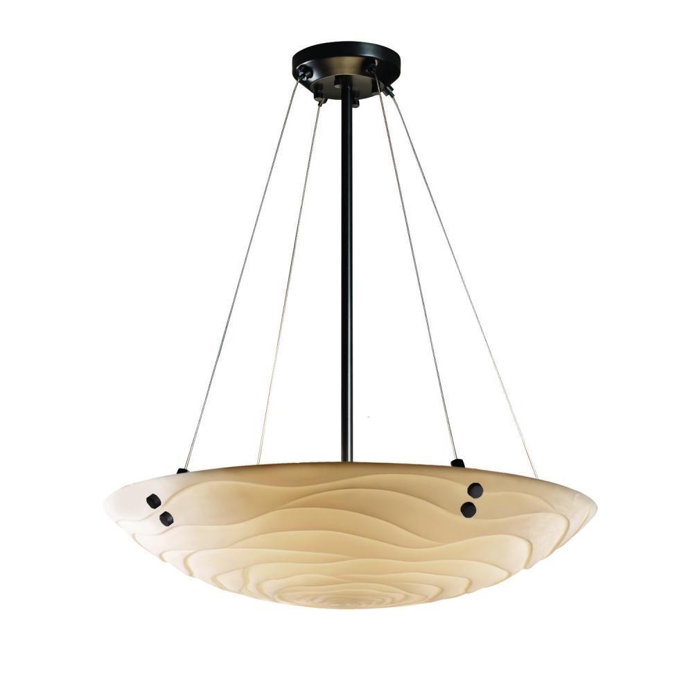 60&#34; LED Pendant Bowl w/ PAIR CYLINDRICAL FINIALS