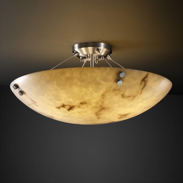 48&#34; Semi-Flush Bowl w/ CONCENTRIC SQUARES FINIALS