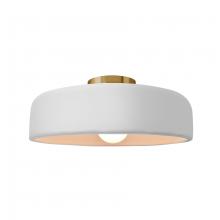 Justice Design Group CER-6343-WHT-BRSS - Medium Spire Semi-Flush