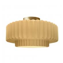 Justice Design Group CER-6375-MYLW-BRSS-LED1-700 - Large Tier Pleated LED Semi-Flush