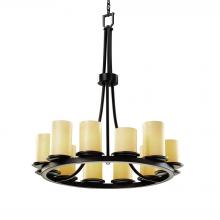 Justice Design Group CNDL-8763-10-AMBR-MBLK-LED12-8400 - Dakota 12-Light Ring LED Chandelier (Tall)