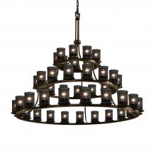 Justice Design Group MSH-8714-10-DBRZ - Dakota 45-Light 3-Tier Ring Chandelier