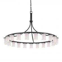 Justice Design Group POR-8736-10-WAVE-MBLK-LED21-14700 - Dakota Downlight 21-Light 1-Tier LED Chandelier