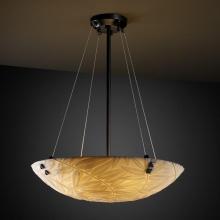 Justice Design Group PNA-9661-35-BMBO-DBRZ-F5 - 18" Pendant Bowl w/ CONCENTRIC SQUARES FINIALS