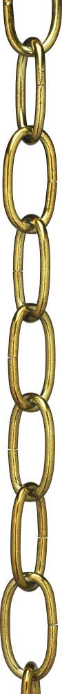 8 Gauge Chain; Antique Brass Finish; 1 Yard Length; 11/2&#34; Link Length; 7/8&#34; Link Width;