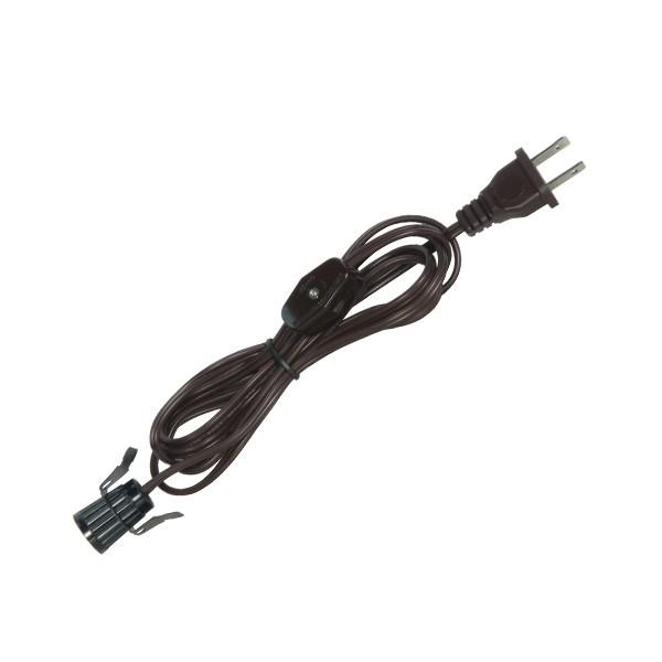 6 Foot #18 SPT-2 Brown Cord, Switch, And Plug (Switch 17&#34; From Socket)