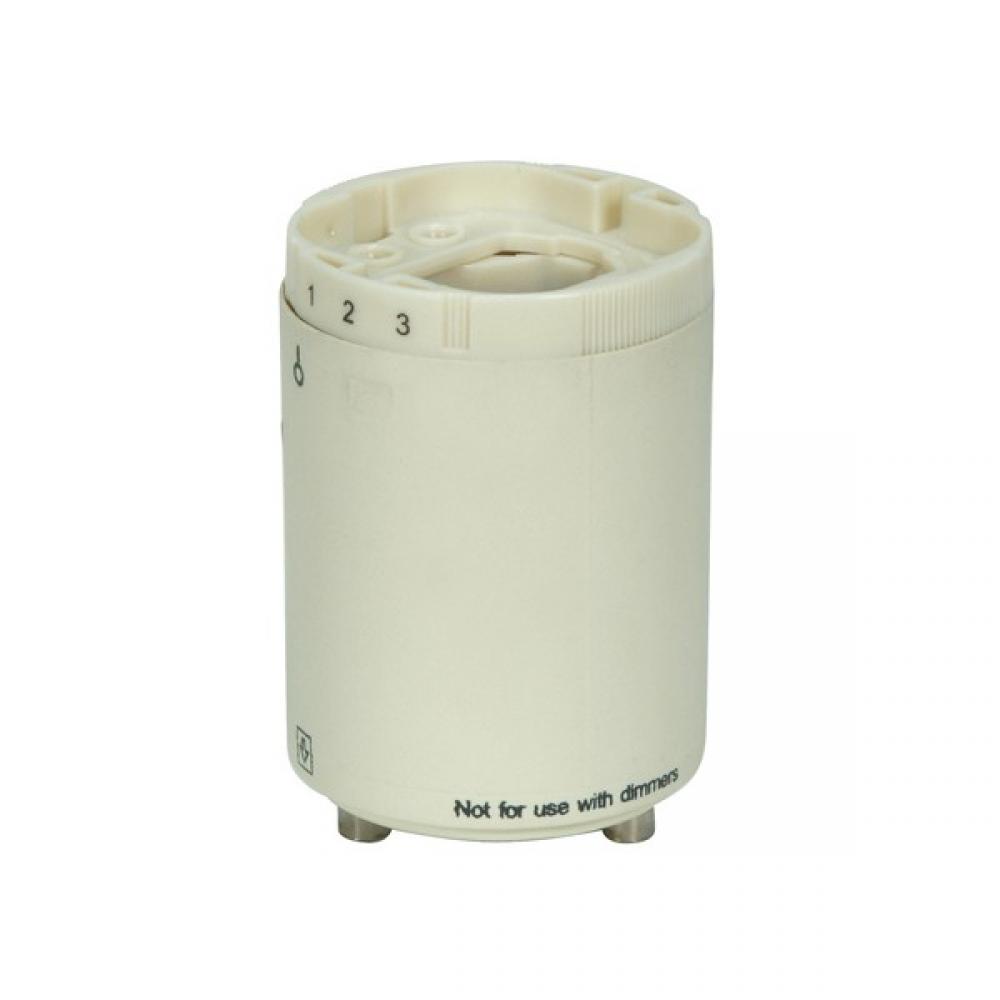 Smooth Phenolic Self-Ballasted CFL Lampholder; 277V, 60Hz, 0.15A; 13W G24q-1 And GX24q-1; 2&#34;