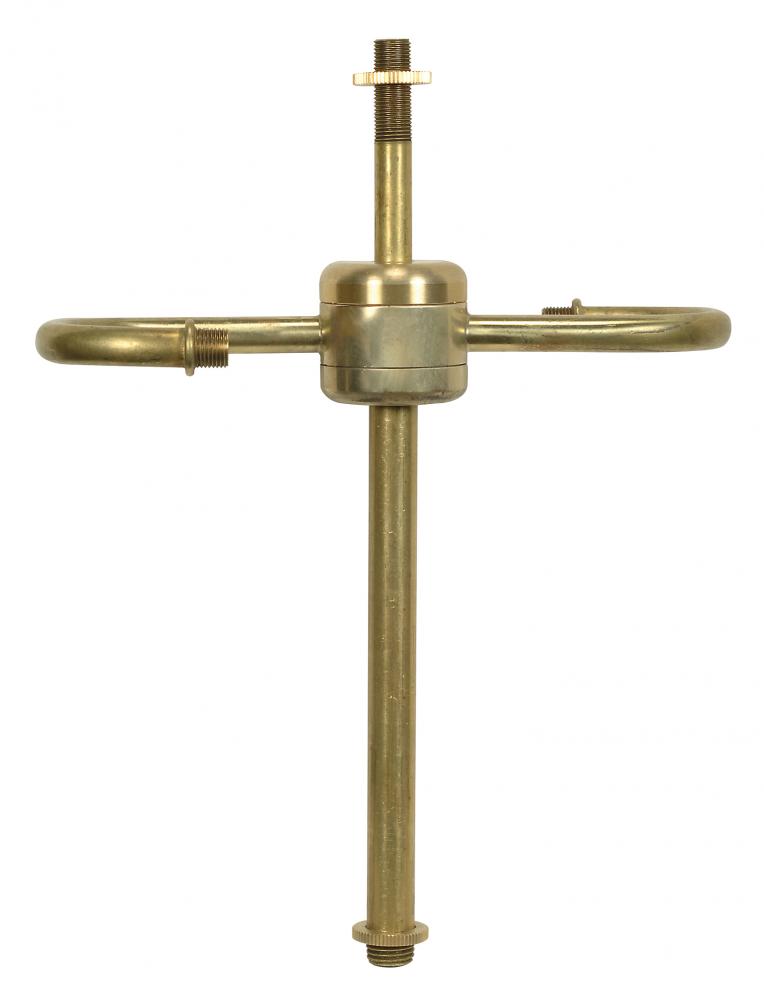 Medium Base Twin Keyless Solid Brass Cluster; Unfinished; 9-1/4&#34; Overall Height; 7-1/2&#34;