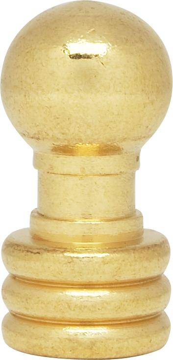 Ball Knob Finial; Burnished And Lacquered; 1-1/8&#34; Height; 1/4-27