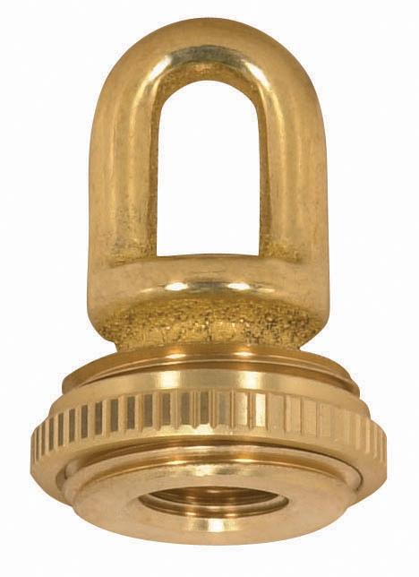 1/4 IP Cast Brass Screw Collar Loop With Ring; Fits 1&#34; Canopy Hole; 1-1/8&#34; Ring Diameter;