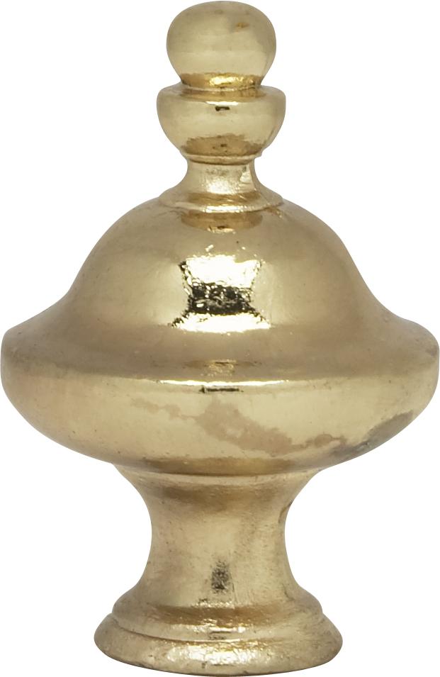 Pyramid Finial; 1-1/2&#34; Height; 1/4-27; Polished Brass Finish