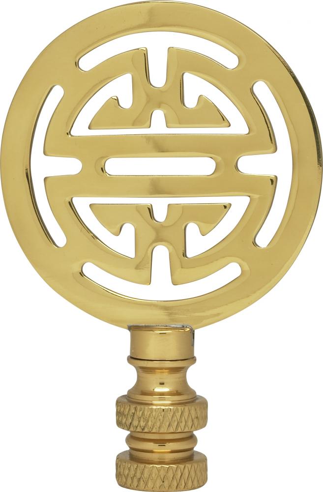 Oriental Brass Finial; 2-3/4&#34; Height; 1/4-27; Polished Brass Finish