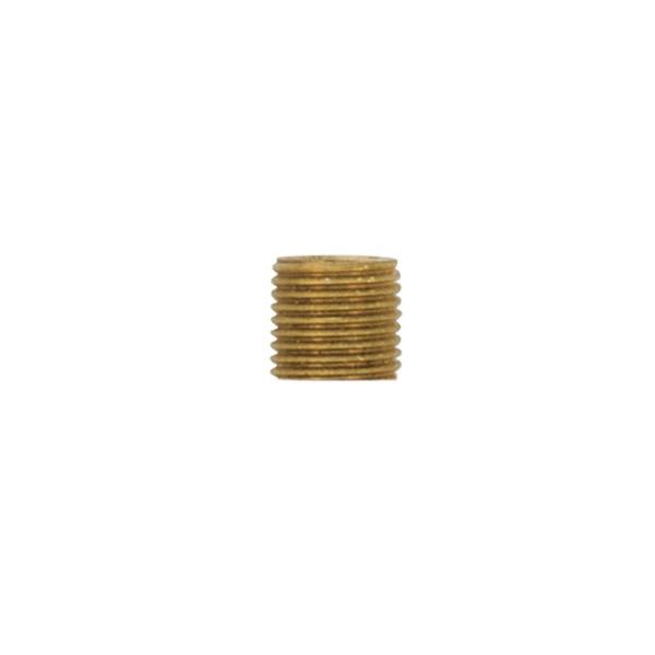 1/4 IP Solid Brass Nipple; Unfinished; 7/8&#34; Length; 1/2&#34; Wide