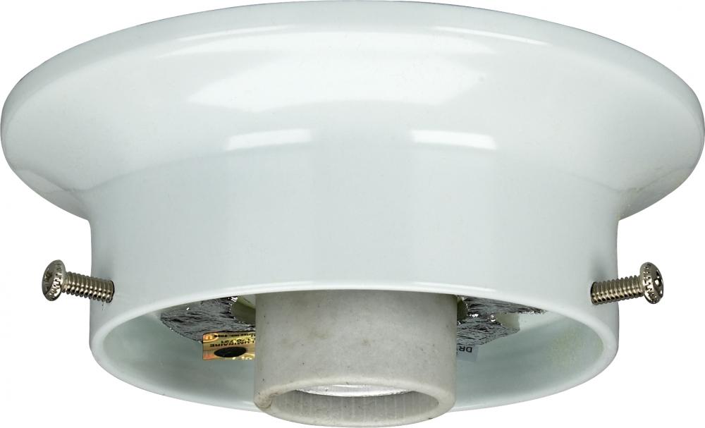 3-1/4&#34; Wired Holder; White Finish; Includes Hardware; 60W Max