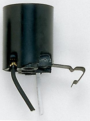 Snap-In Socket; Bracket Extends 1/2&#34; From End Of Socket; 7&#34; AWM B/W Leads 105C; 1-1/2&#34;