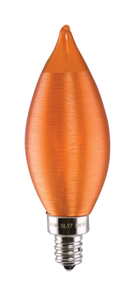 2 Watt CA11 LED; Satin Spun Amber; Candelabra base; 2100K; 120 Volt; Carded