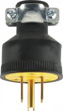 Satco Products Inc. 80/1688 - Black 3 Prong Rubber Plug With Metal Grip; Ground 18/3-SVT Round Wire; 15A-125V