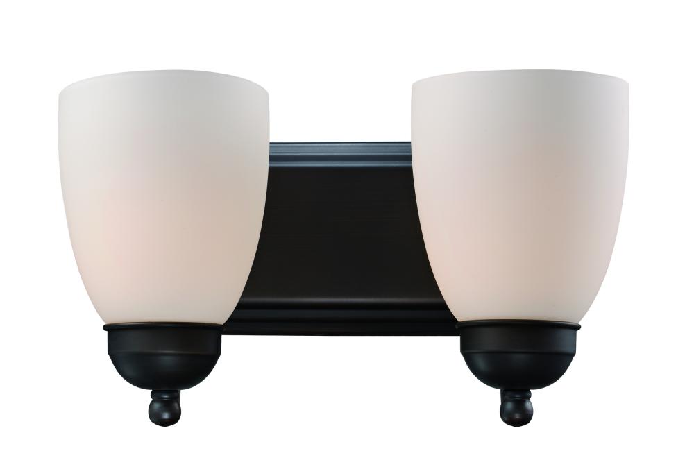 Clayton Reversible Mount, 2-Light Armed Vanity Wall Light, with Glass Bell Shades