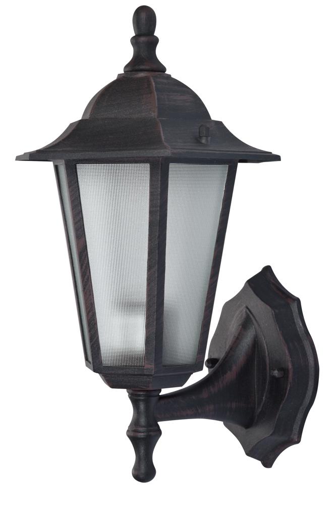 Alexander Outdoor 1-Light Frosted Glass and Metal Lantern with Scalloped Edge Wall Mount Plate