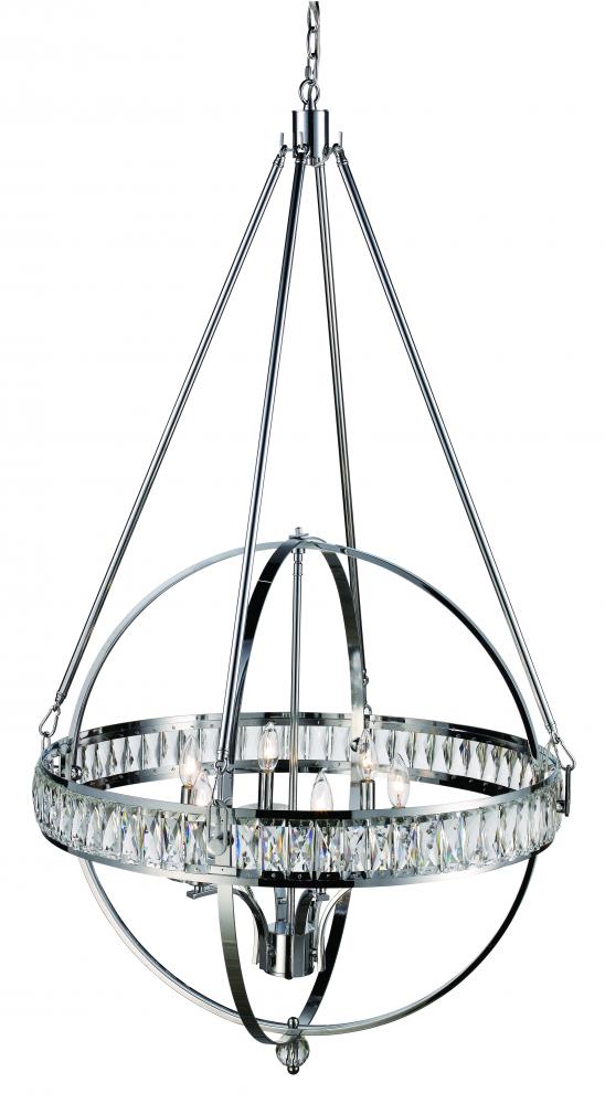 6LT SPHERE SHAPE CHANDELIER-PC