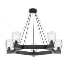 Trans Globe 11688 BK - Harmony Hills 8 - Light Dimmable Wagon Wheel Dining Chandelier