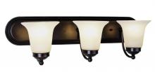 Trans Globe 3503 ROB - Rusty Collection 3-Light, Glass Bell Shades Vanity Wall Light