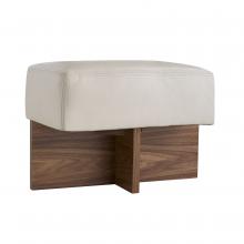 Arteriors Home DB8004 - Tuck Ottoman Ivory Leather