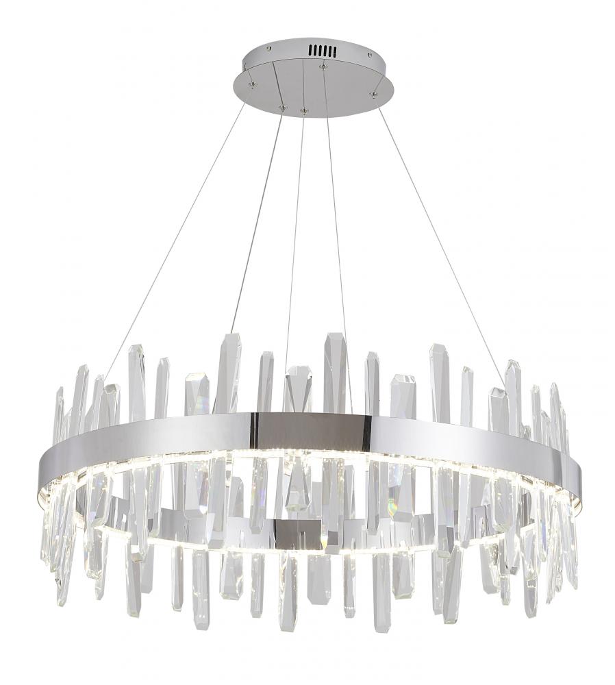 LED Chandelier Stainless Steel & Crystal