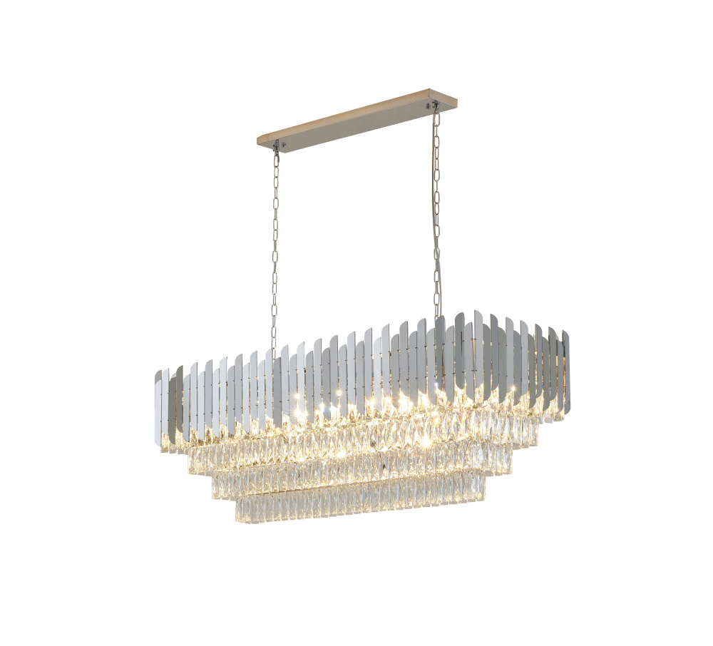 Chrome Rectangular Frame Chandelier