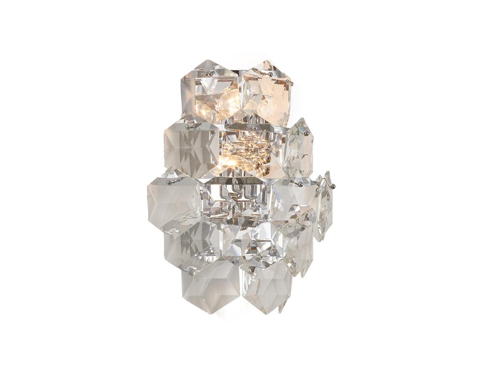 Wall Sconce Stainless Steel & Crystal