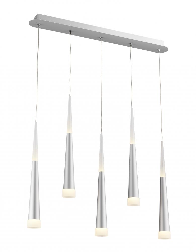 LED Single Pendant Lighting Sand Silver